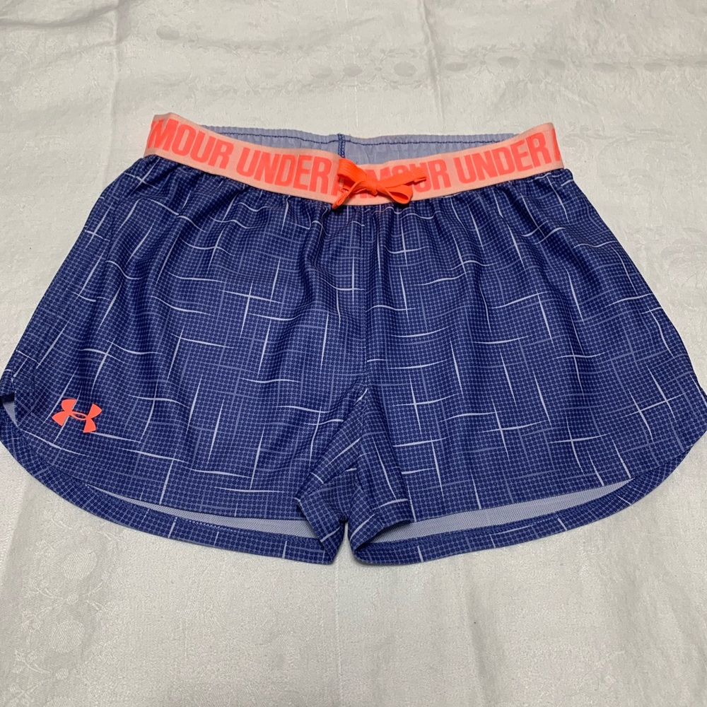 Under Armour Women's Blue and Coral Athletic Shorts